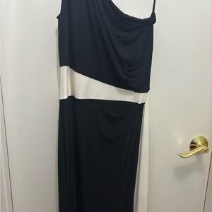 Ralph Lauren One Shoulder Black and White Dress